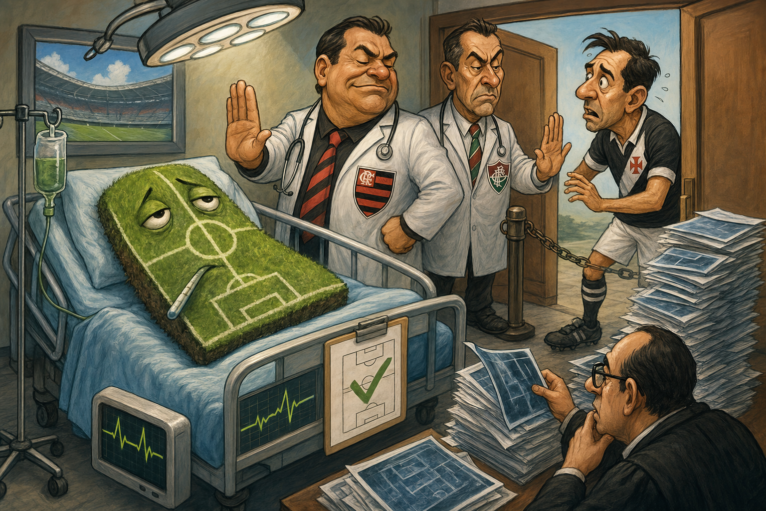 O Maracanã tem gramado público e porteiro rival